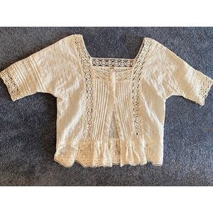 Free People White Crochet Top, XS